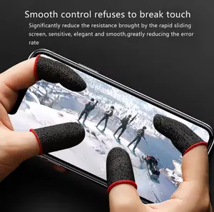 GripWear FS-01 Mobile Breathable Comfortable Finger Gaming Sleeves Portable Red Blue Fits All Finger Sizes Smooth Control Touchscreen