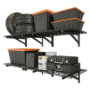 2x3ft Garage Wall Shelves Garage Shelving, 4-Pack Heavy Duty Garage Wall Organizer, 1400 lbs Capacity Garage Storage Wall Mounted, 24-inch-by-36-inch Metal Wall Shelves Rack