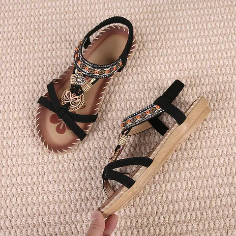 Women's Floral Print Summer Sandals Bohemian Style Summer Vacation Sandals Springfresh Footwear Decor Summer Vibes