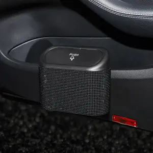 Car Trash Can with Rhinestones, Car Seat Back Hanging Storage Box, Creative Rear Seat Organizer, Multi-Purpose Waterproof Car Holder, Car Backseat Organizer, Car Storage Organizers