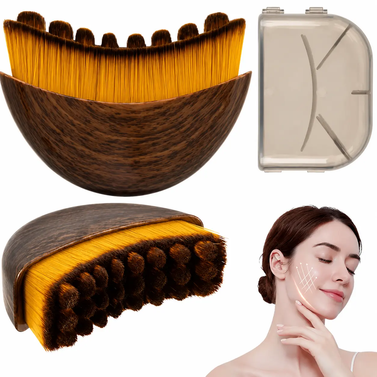 Face Lymphatic Contour Brush for Jawline & Chin Sculpting Dry Brushing Massager for Lymphatic Drainage & Facial Fatigue Relief Ergonomically Designed to Fit The Skin Precisely 1PCS Beauty Roller Daily