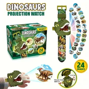 Dinosaur Watch Projector Toy - Flip-Over Animal Flashlight With 24 Dinosaur Images - Educational Gift For Kids To Promote Learning & Fun