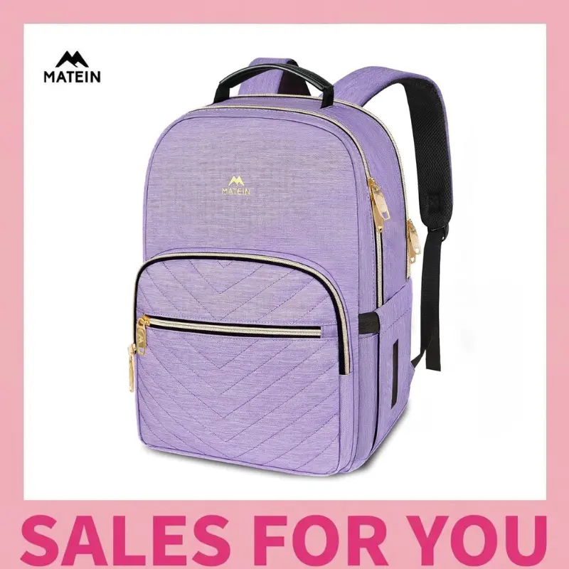 MATEIN Aesthetic College Backpack for Women & Girls | Water-Resistant 15.6 Inch Laptop Bookbag | Cute Campus Daypack with Secure Anti-Theft Pocket | Stylish Tech Rucksack for School & Travel | Essential Organized Daily Bag Summer Sale