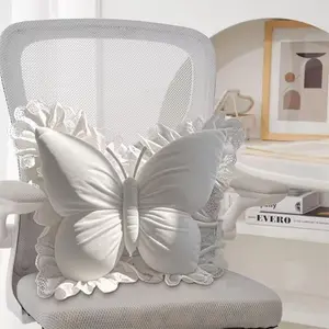 Two-Piece Lace Butterfly Cushion Set, Style Living Room Sofa Pillow, High Aesthetic Bay Window Decorative Pillow