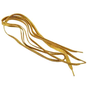 45.7" GLITTER FLAT COLOURED SHOELACES BOOT LACES SHOELACES SPORT DANCE FANCY DRESS-Gold