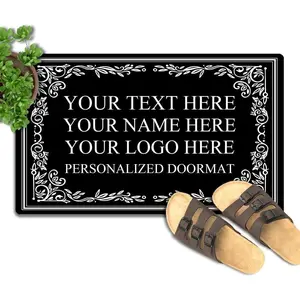 Custom Personalized Doormat  - Add Your Own Text, Name, Logo or Photo. Elegant Welcome Mat for Front Door, Entryway & Patio. Non-Slip Durable Low Profile Rug for Indoor Outdoor Use. Ideal Housewarming Gift for New Home.