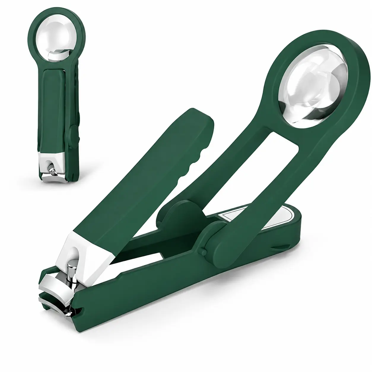 10X Magnifying Nail Clipper with Built-In Magnifier, Stainless Steel Nail Cutter with Adjustable Viewing Angle, Easy Grip Precision Trimmer for Fingernails & Toenails, Seniors & Adults