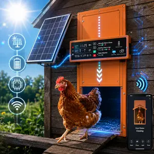 Solar Automatic Chicken Coop Door – Smart Light Sensor & Timer Mode, Safe Anti-Pinch Auto Closing Door for Chickens, Backyard Farm & Homestead Essentials chicken coop enclosure