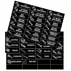 84 PCS Magnetic Labels for Iron Toolbox: 3.2x1 Tool Chest Drawer Labels, Toolcart Magnets for Workshops and Garage, Tool Storage Tags for Mechanics & DIY