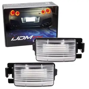iJDMTOY 3W Full LED License Plate Light Kit For Nissan 350z 370z GT-R Cube Leaf Sentra Versa Infiniti G25 G35 G37 Q60, Powered by 18-SMD Xenon White LED