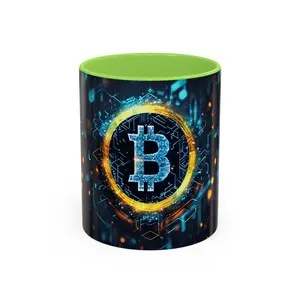 Crypto-Themed Colorful Mug - Ideal for Tech Enthusiasts, Bitcoin Lovers, or as a Gift, Perfect for Birthdays, Holidays, or Office Use ceramic coffee