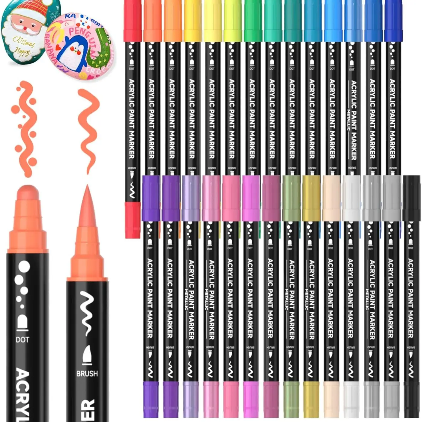 28 Colors Brush Tip and Dot Tip