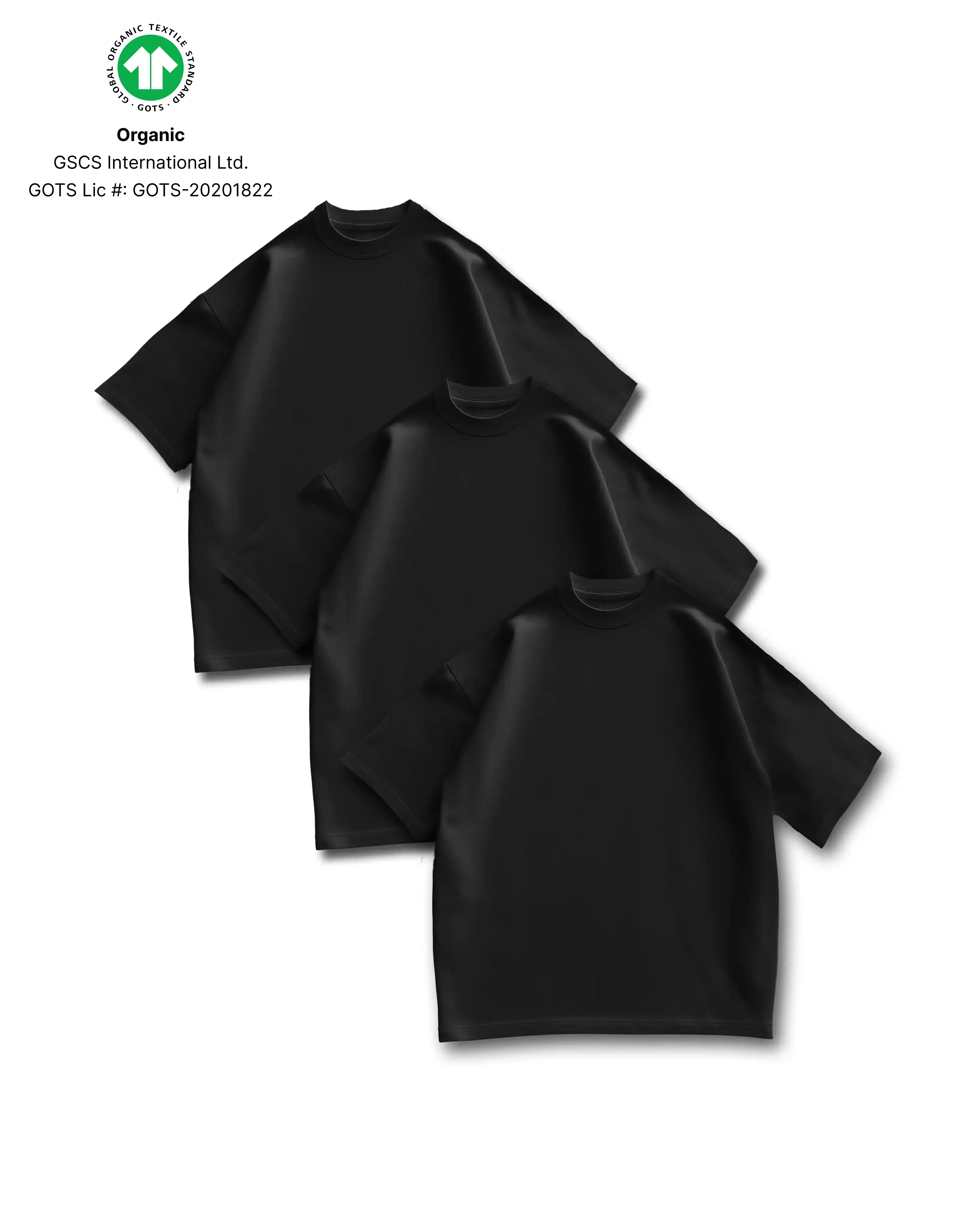 3-Pack Organic Heavyweight Oversized Tees, 310GSM