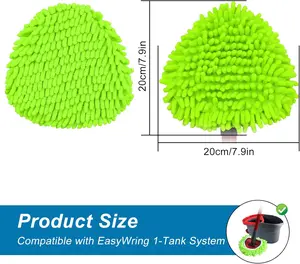 Mop Replace Head for O Cedar, Spin Mop Heads Replacements for Ocedar Easywring 1 Tank Spin Mop, Chenille Duster for Ocedar Mop Include 3 Pack Microfiber Chenille Mop Pad for Ocedar Spin Mop Yuunaie