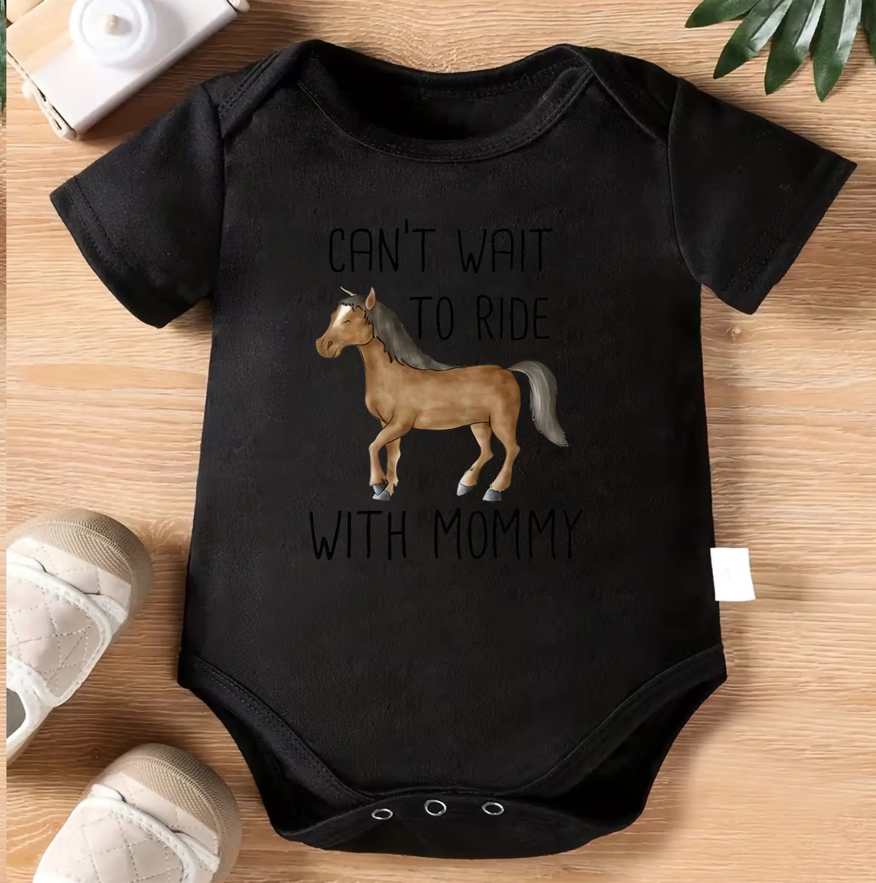 Can't Wait To Ride With Mommy Baby Bodysuit, Horse Lover Baby Onesie, Equestrian Infant Outfit, Newborn Romper, Baby Shower Gift, Future Rider Baby Clothes, Pony Horse Mom Baby Shirt, Unisex Baby Gift