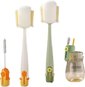 5-in-1 Multi-functional Drinkware Brush, 360° Long Handle Cup Cleaner with Detail Crevice Gap Brush for Hydro Flasks, Tumblers, Lids