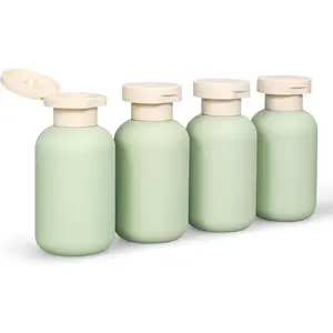 3.4 oz Travel Size Bottles TSA Approved for Toiletries, Leak Proof Plastic Travel Squeeze Bottles Refillable Toiletry Containers with Flip Caps and Labels for Shampoo Lotion (Green, 4 count)