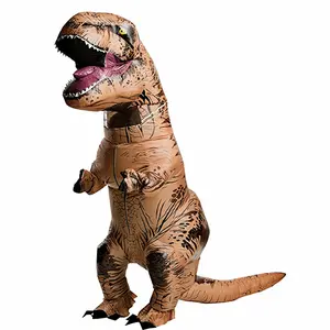T-Rex Dinosaur Inflatable Costume Adult Suit Outfit for Halloween Cosplay Party Menswear Unisex Waterproof Polyester with Battery Operated Fan