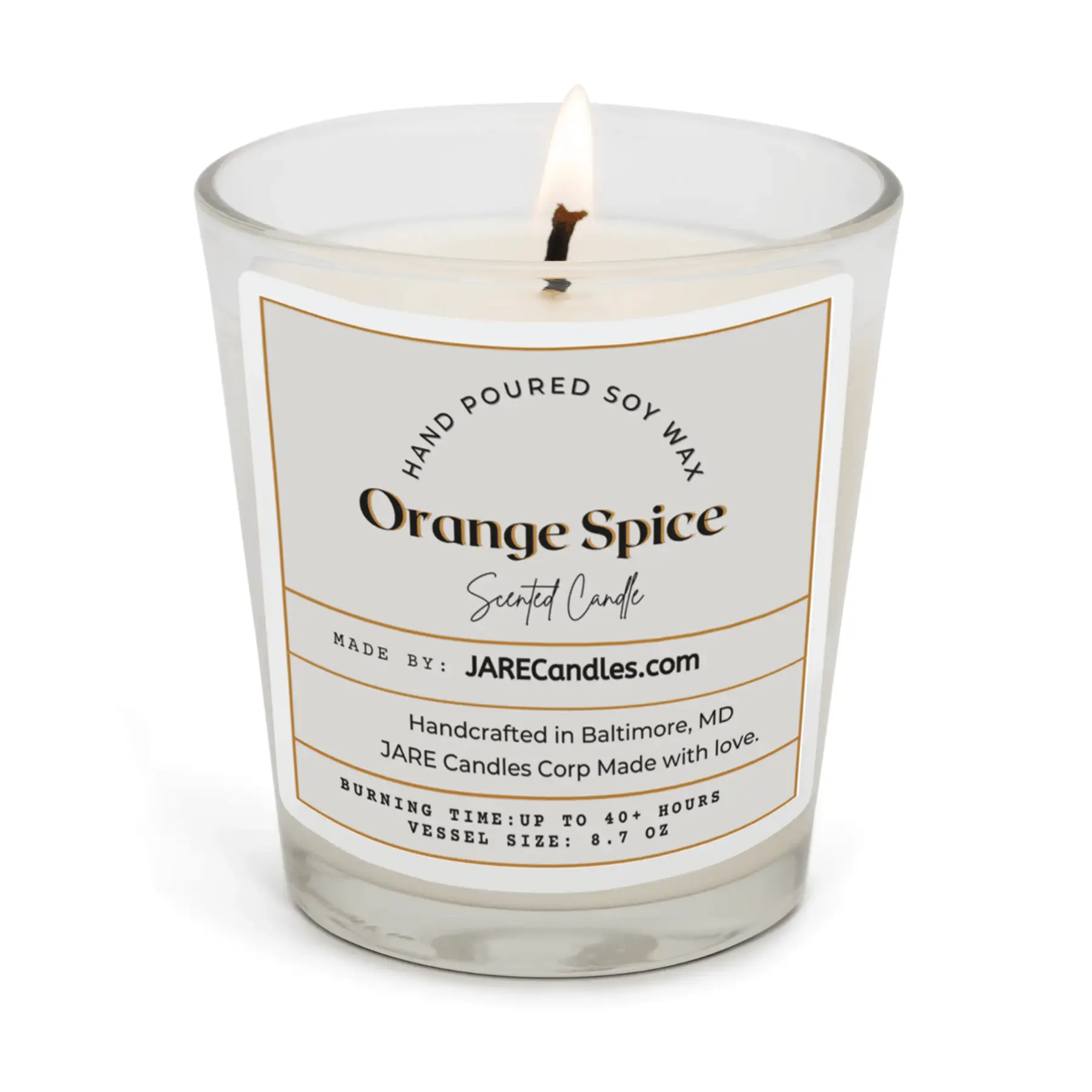 Orange Spice - Cinnamon Spiced, Clove - Soy Wax Scented Candle