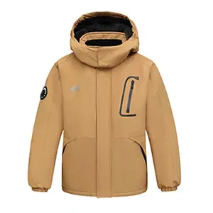 MOERDENG Kid's Ski Jacket Waterproof Winter Coat Boy's and Girl's Fleece Snowboarding Jackets with Detachable Hood