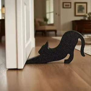 Cat Door Stopper Home Floor Protection, Cartoon Cat Sitting Design, Durable Decorative Dual Effect, Holiday Gift