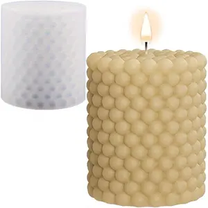 Candle Molds,  Bubble Cylinder Scented Candle Mold, Cozy Atmosphere Design, Colorless, ,  Molds for Candle Making, DIY, , Wax, Soap, Clay,  Etc