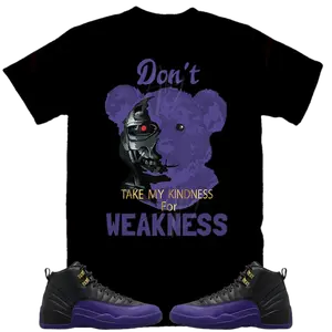 2 Face Bear Shirt to Match Retro 12 Field Purple Taxi, Jordan 12 Field Purple Taxi Shirt, Retro 12 Field Purple Taxi Sneaker Shirt