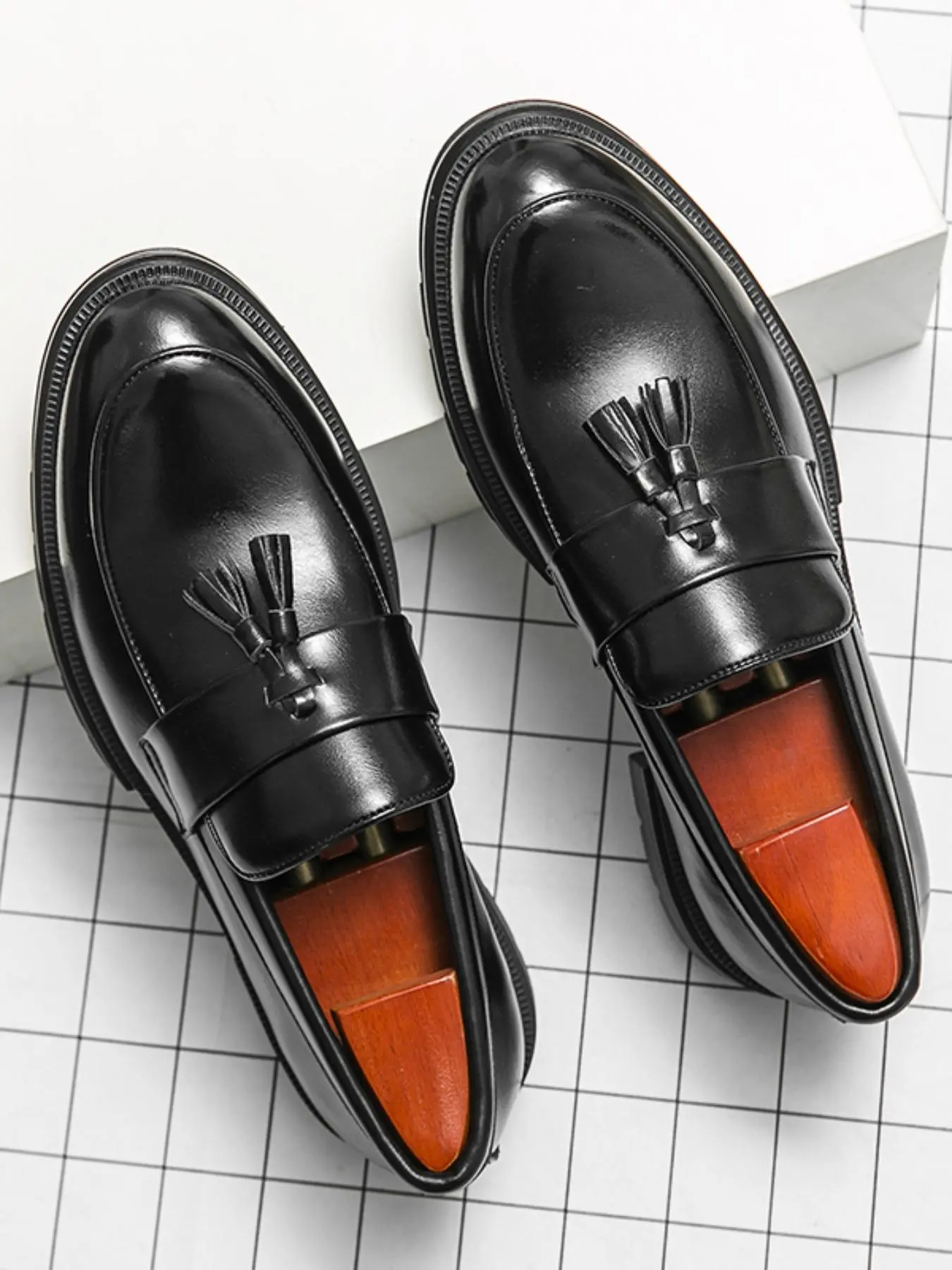 Men's Business Style Solid Color Formal Dress Shoes, Fashionable Trendy Pointed Toe Slip on Shoes for Work Office, Casual Comfortable Shoes for Daily Wear, Boy, Business Style Footwear, PU Leather Shoes