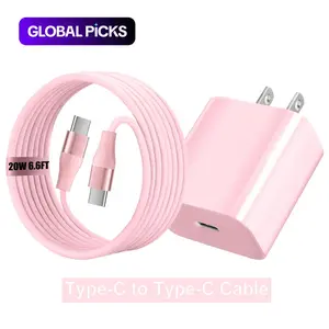 20W Type-C to Type-C Cable + 20W PD QC2.0 Wall Charger for Phone Type-C port, Fast Charging Data Cable Compatible with iPhone 15/HUAWEI/Samsung/Xiaomi/OPPO Data Sync Cable #TOP PICKS