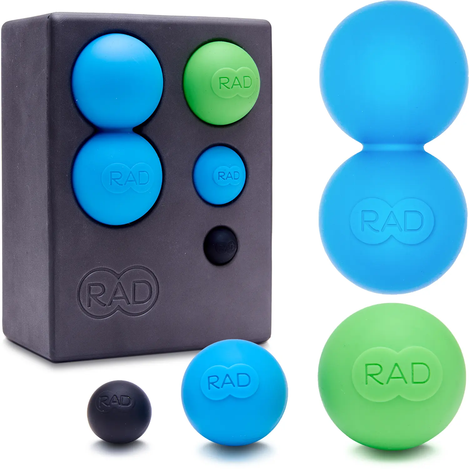 RAD Point Release Kit / 5-in-1 Massage Tool Kit with Block, Massage Balls and Peanut Roller for Self Massage, Mobility and Recovery