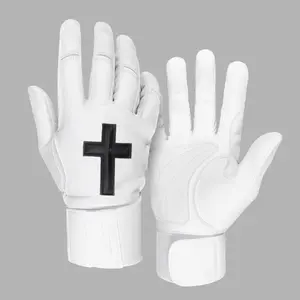 Faith Cross White Baseball Batting Gloves