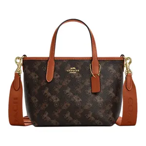 Coach City 15 Mini Tote Bag with Carriage Print in Dark Brown for Women