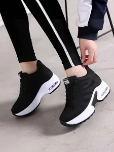 Women's Air Cushion Hidden Wedge Sneakers | Breathable knit upper, hidden height-boosting design, a delightful surprise gift for best friend's birthday, and a thoughtful choice for Christmas gifts.