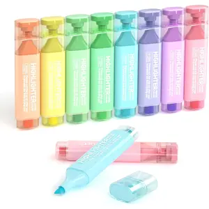 Shuttle Art Pastel Highlighters, 8 Assorted Macaron Colors Highlighter Pens, Chisel Tip Dry-Quickly Non-Toxic Highlighter Markers for Adults Kids Highlighting in the Home School Office