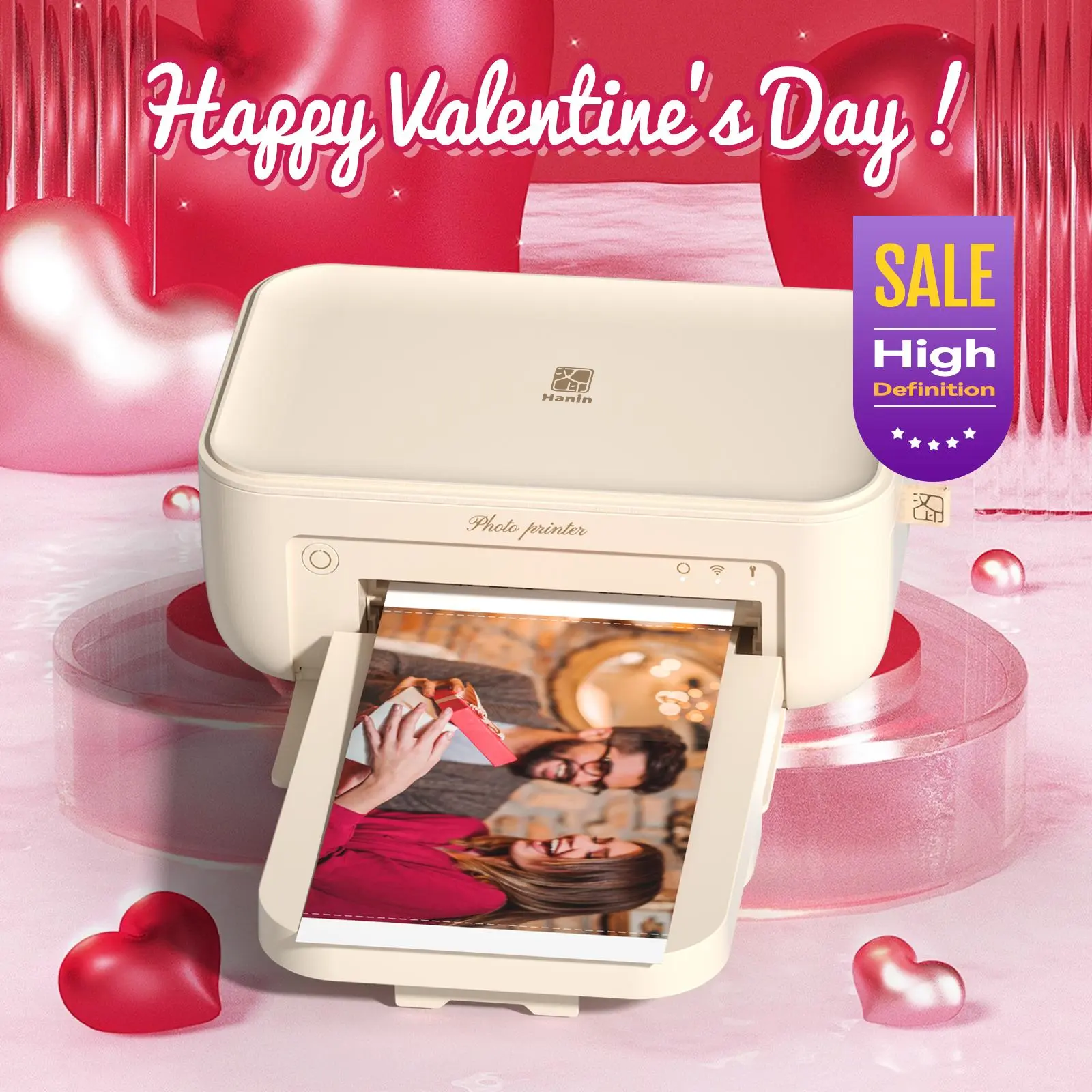 4x6 Photo Printer with 20 Sheets & 1 Ribbon, Unique Anniversary & Valentine's Day Gift, Couple Gift, GiftedInLove, Instant Picture Printer