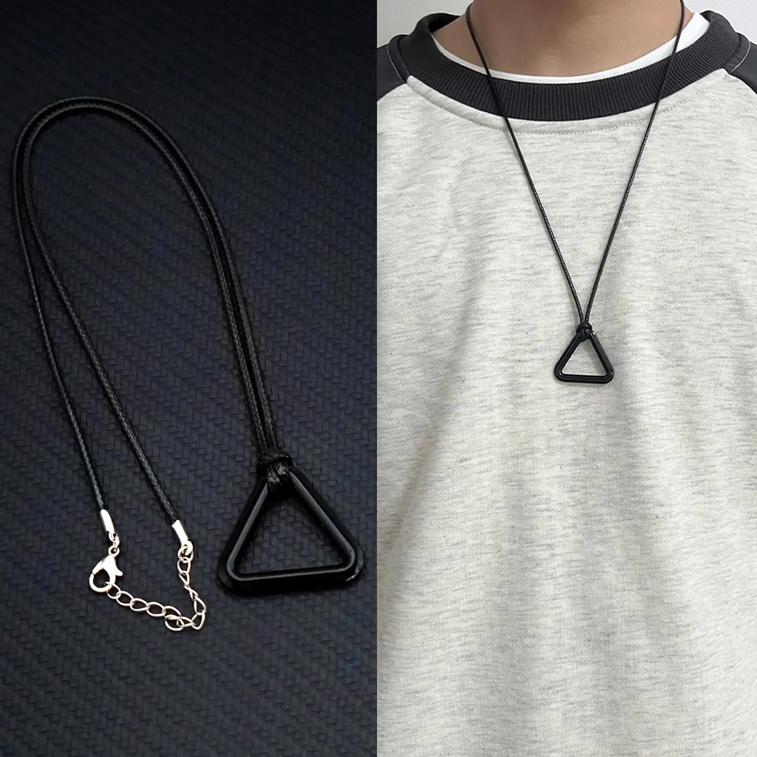 Anime Chainsaw Man Alloy Pendant Choker Necklace with Adjustable Strap, 45+5cm Chain, Elegant Geometric Triangular Pull Ring, Unisex Cosplay Accessory Gift for Friends, Suitable for Daily Wear & Casual Occasions