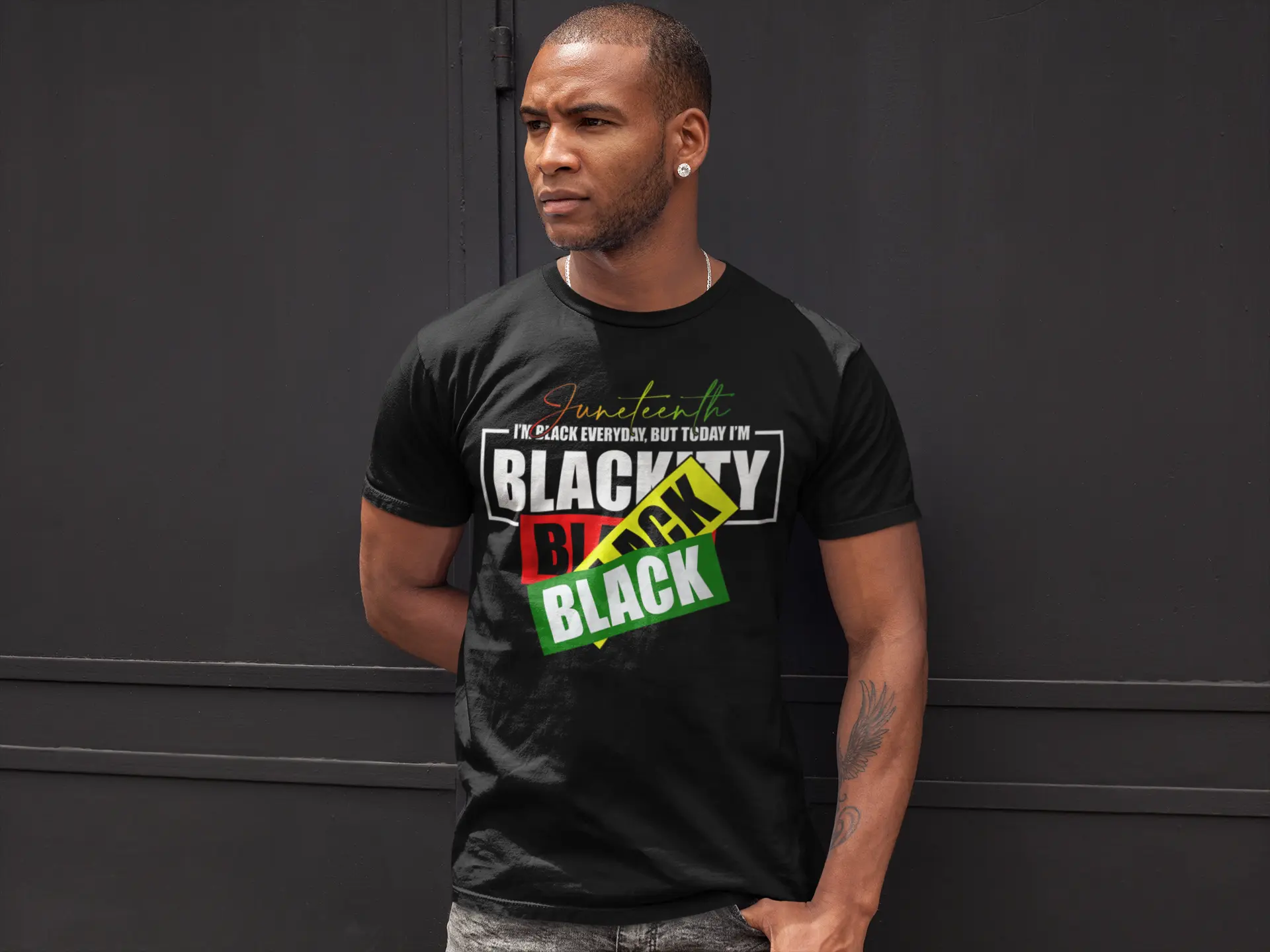 Men's Casual Plain Round Neck Short-Sleeve T-Shirt - Unisex Juneteenth Themed Top, Tshirt