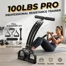 Resistance Bands Set 25-100 LBS Adjustable Pedal Bands with Door Anchor & Handles for Home Gym Strength Training Portable Workout Equipment