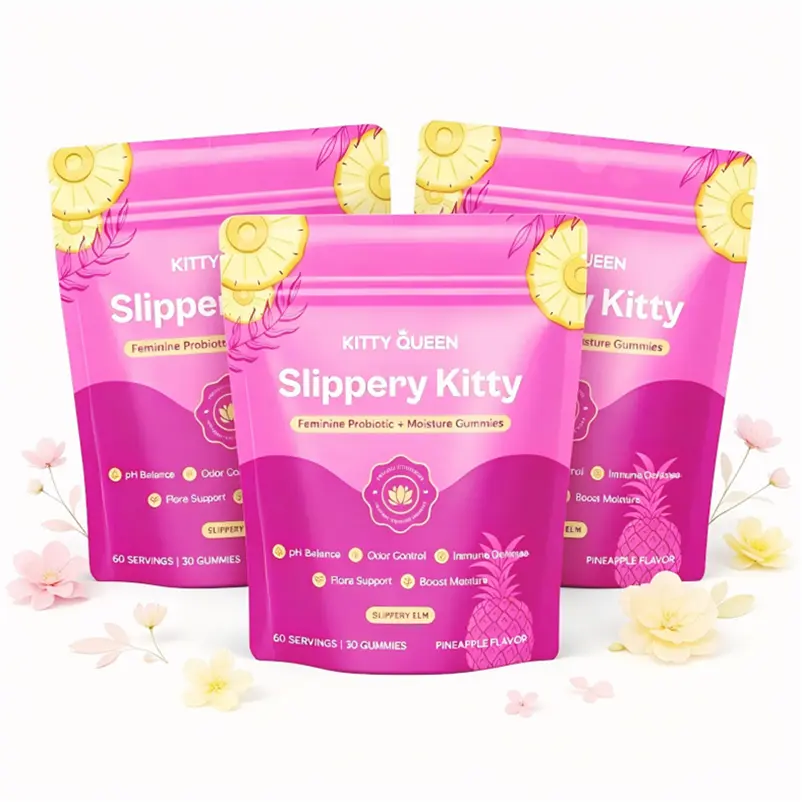 ‌Women's Digestive & Feminine Health Probiotic Gummies – Slippery Elm & Prebiotics Blend for pH Balance, Odor Control & Daily Support, 60 Count