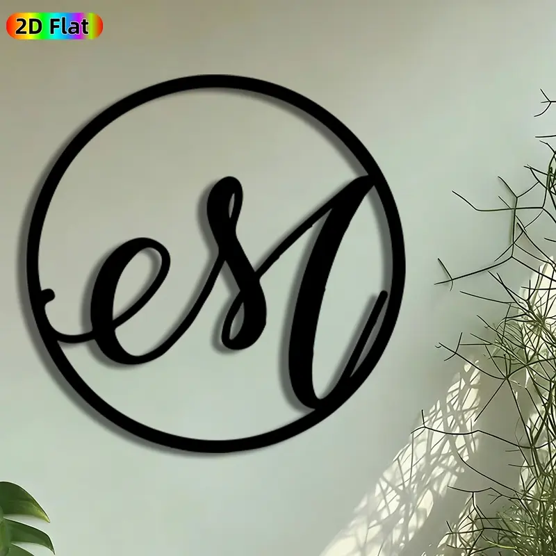 1pc ESI Monogram Metal Wall Art, Calligraphy Monogram Statue Mural, Artistic Metalwork, Intricate Craftsmanship, Perfect for Anniversary, Housewarming Decor, Perfect for Living Room Bedroom Office Decor, Ideal Gift for Personalized Decor Enthusiasts.