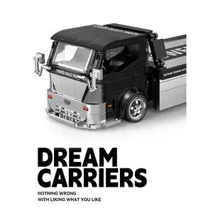 Rescue Flatbed Tow Truck Building Blocks Toy, 540pcs 1:32 Scale Car Model, Movable Platform, Bricks Toy for Kids, Adults & Collectors, Building Blocks Set