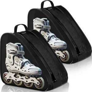 Roller Skate Bag Large Capacity Breathable Ice Skate Bag with Adjustable  Strap Figure Accessories for Boys Girls Adults (black, 2 Pack)