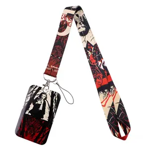 Stranger Things Hanging Cord Case Keychain Customized and Creative Card Case Business ID Card Case Bus Card Case Student Campus Card Case Sliding Cover Hard Shell Protective Case Badge Buddy Nursing Badge Decoration