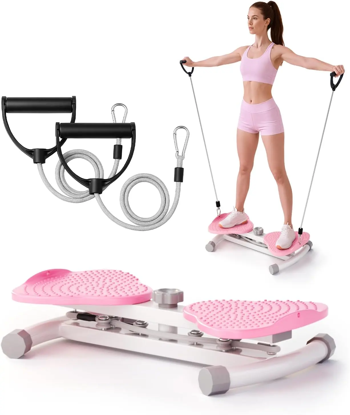 Waist Twister Machine Exercise, Ab Twist Board for Body Toning,  Supports 300 lbs, Noiseless, Anti-Slip, Compact Portable for Home, Gym, Apartment, Office