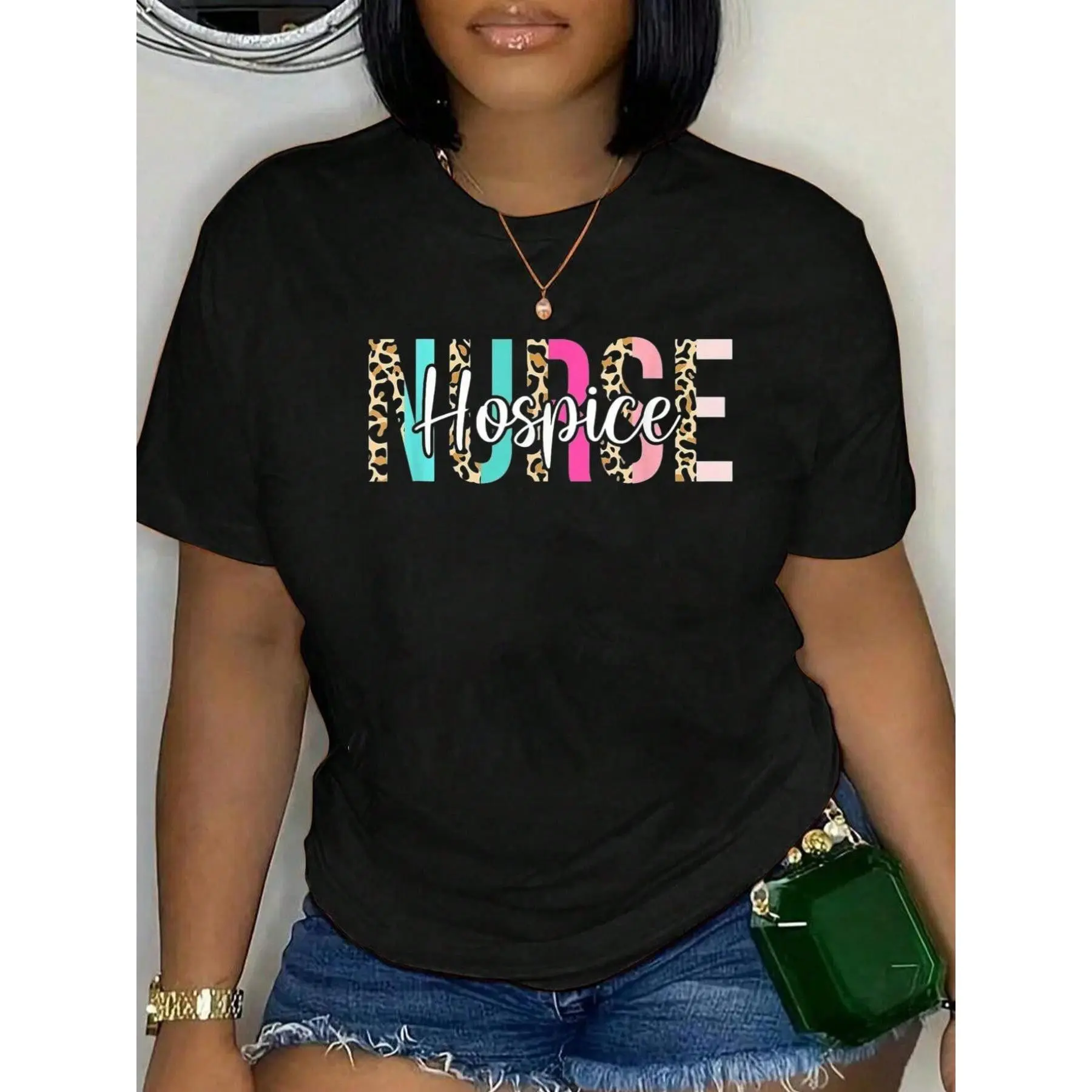 100% Cotton Hospice Nurse Registered Nurse RN Emergency Room Nurse T-Shirt Men's Women's Soft Breathable Tee Classic Fashion Summer Tops Printing Short Sleeve T-Shirt graphic tees men crop tops summer outfits for men summer tops T-Shirt