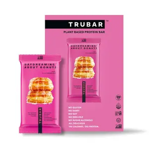 TRUBAR Vegan Protein Bar - Gluten Free, Plant Based, Dairy Free, Non GMO, Soy Free, 12G Protein, 12G Fiber, 23G Carbohydrates, 12CT Snack Bars