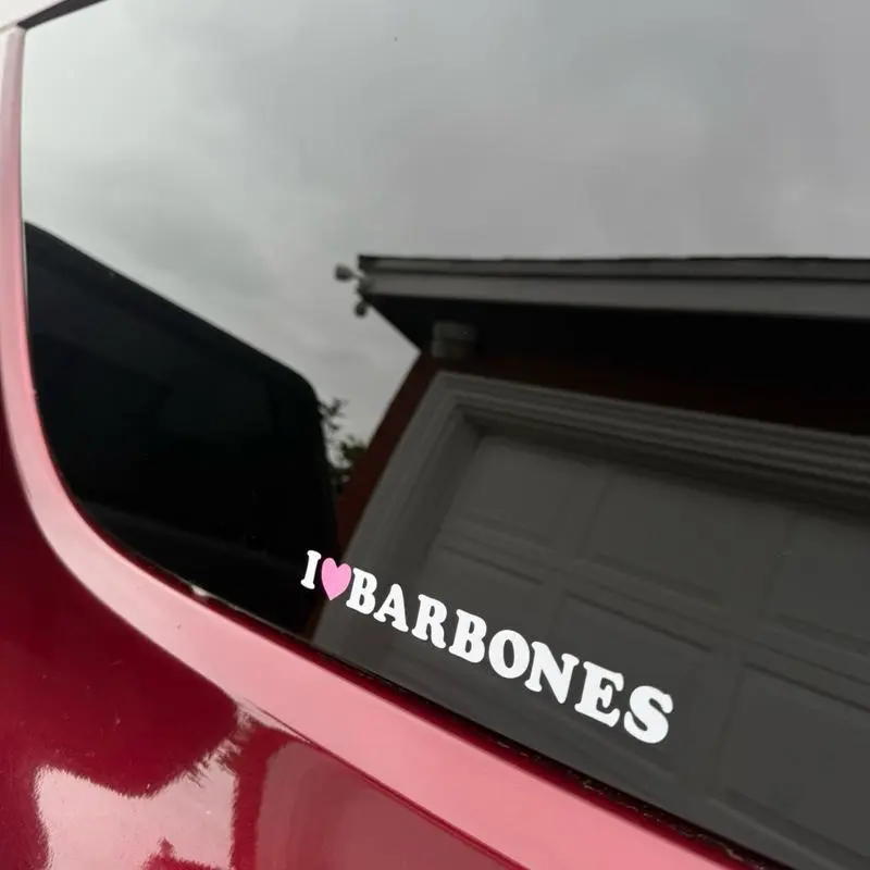 I Heart Barbones Window Vinyl Decal Sticker Vehicle Exterior Decoration Truck Accessories