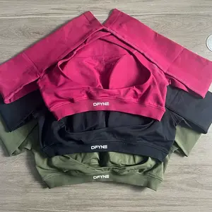 Dfyne Dynamic Long Sleeve Crop Top with Logo Women Short Sleeve Yoga Top Light Weight Gym Crop Top Seamless Bicycle Sports Long Sleeve All Season Activewear Athleisure Breathable Clothes Athletic Apparel Athletic Mesh