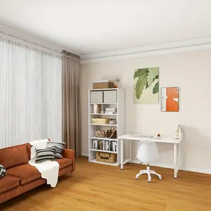 Modular Wooden Closet System with Shelves Wall Mount Modern Shelving for Walk in Closet Bedroom Organization Built in Clothes Storage White