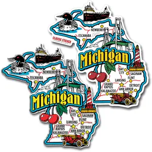 Michigan Jumbo State Magnet & Sticker Set by Classic Magnets